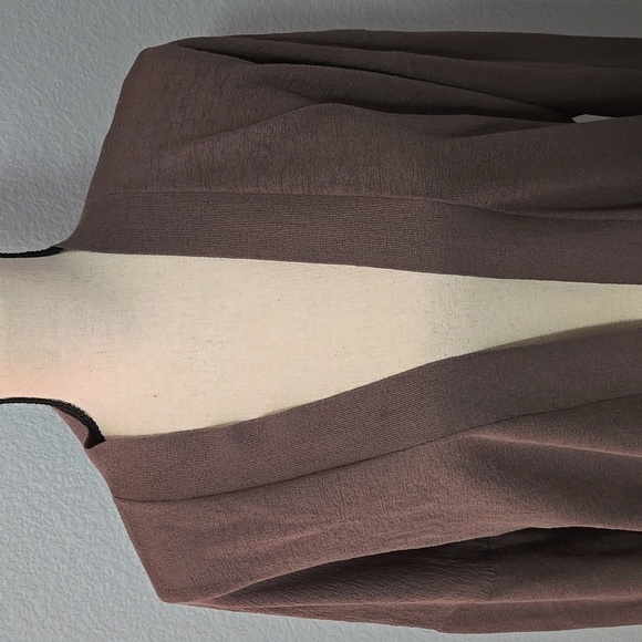 BABATON Aritzia Open Front Lucida Cardigan Lightweight Taupe Cocoon SZ Large - Picture 2 of 15